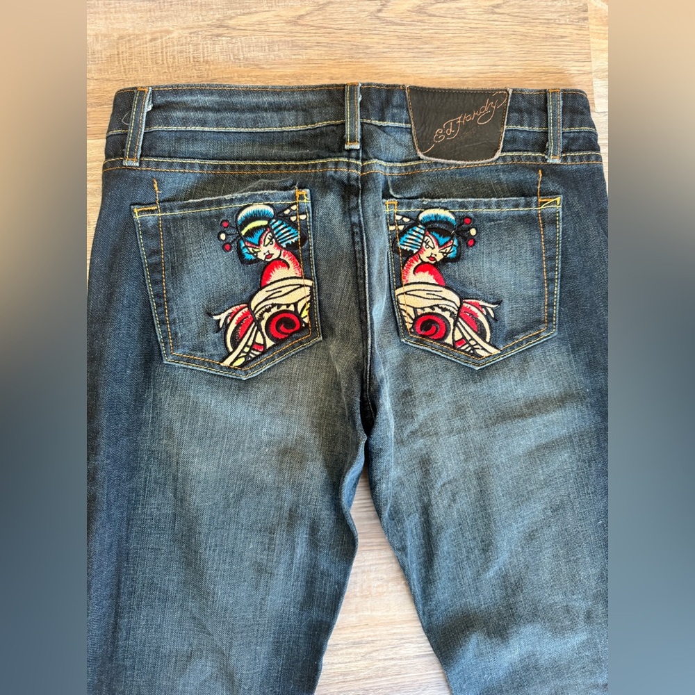 Ed Hardy Vintage Women’s Denim Jeans – Geisha Embroidered Back Pocket